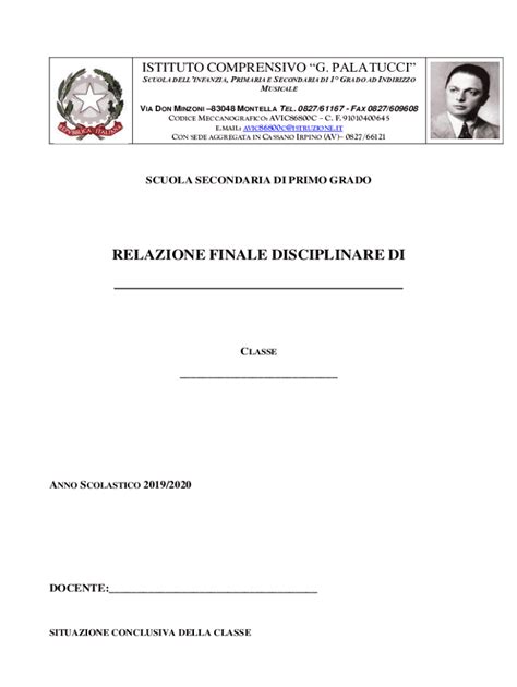 RELAZIONE FINALE DISCIPLINARE 